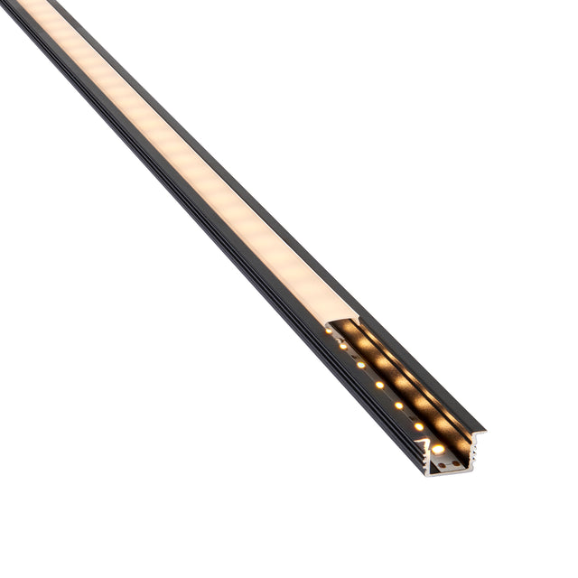 Rigel Recessed 2m Aluminium Profile/Black