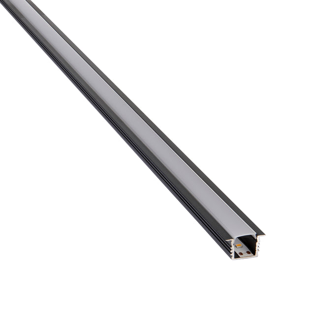 Rigel Recessed 2m Aluminium Profile/Black