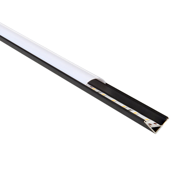 Rigel Corner 2m Aluminium Profile/Extrusion Black