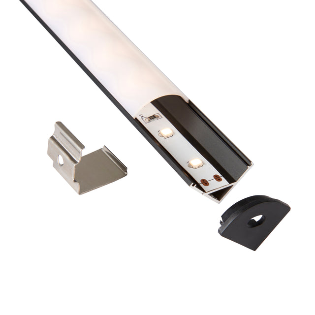 Rigel Corner 2m Aluminium Profile/Extrusion Black