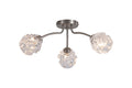 Astral 3Lt Flush, Satin Nickel Metal With Glass Shades