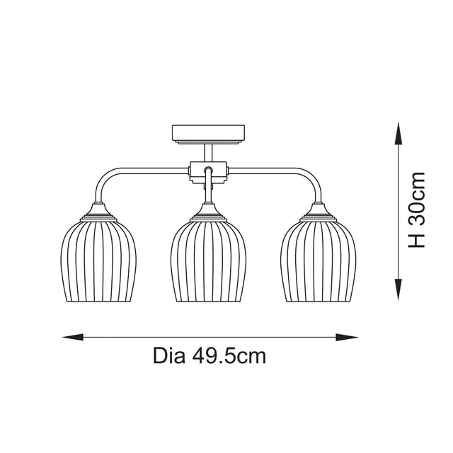 Ashcroft Ribbed Semi flush