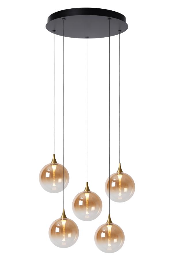 Lucide GISELA Pendant Light Ø 48 cm - 5x3,8W 2700K - Amber