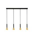 Signal 4Lt Bar Pendant - Black & Gold Metal