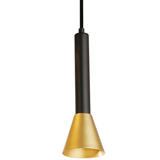 Signal 4Lt Bar Pendant - Black & Gold Metal