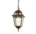 New Orleans Pendant Lantern,  Black Gold & Glass,IP44