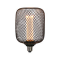 Wire Mesh Effect Drum Lamp - Black Metal