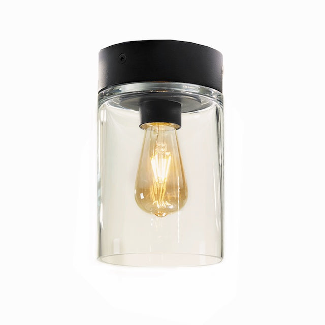 Tesla E27 Ceiling Light - anthracite aluminium with clear glass