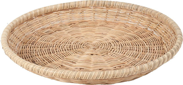 Natural Rattan Round Basket Tray