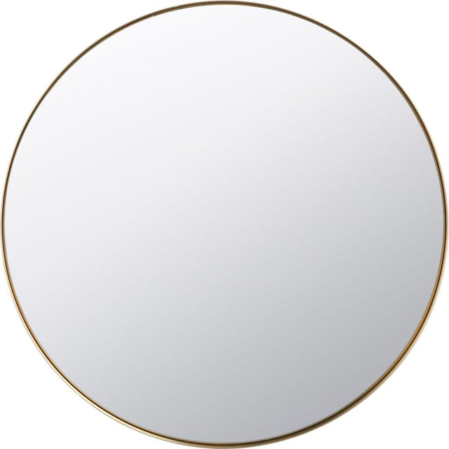 Brushed Silver Metal Slim Frame Round Wall Mirror Small