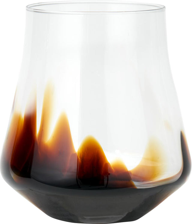 Pecan Brown and Clear Glass Bell Shaped Vase