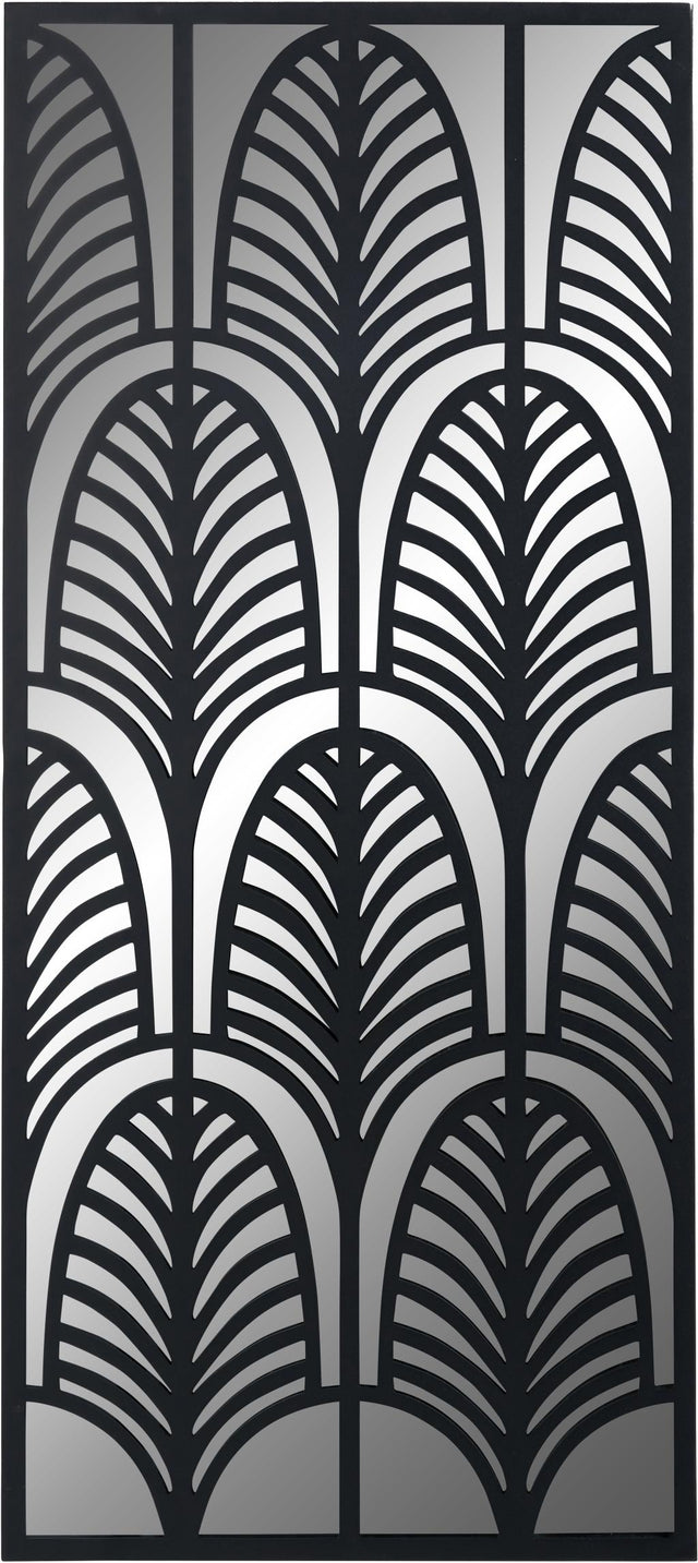 Black Metal Rectangular Mirrored Wall Art