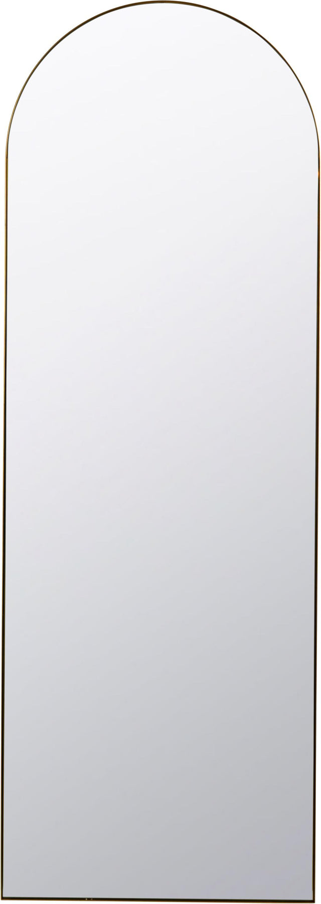 Brushed Gold Metal Slim Frame Arch Floor Mirror