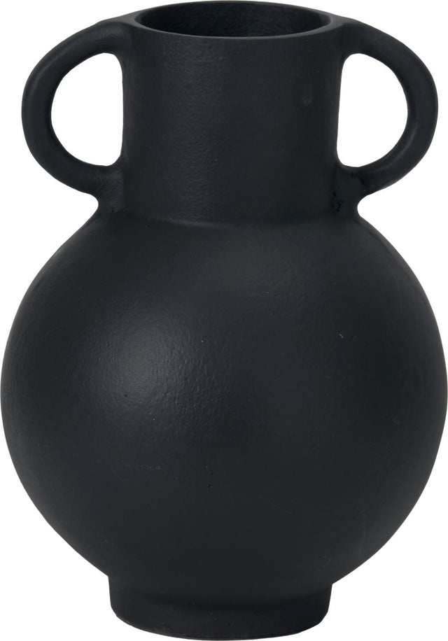 Black Metal Vase with Handles