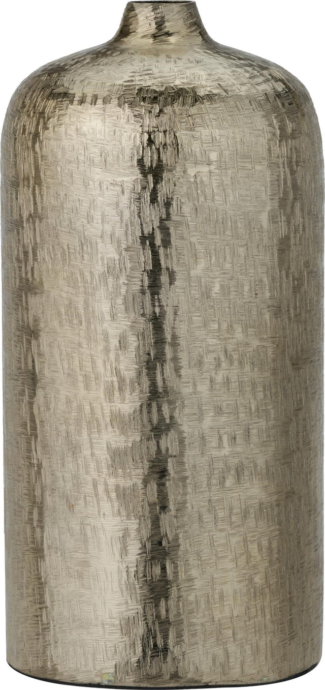 Gold Metal Hammered Vase Tall