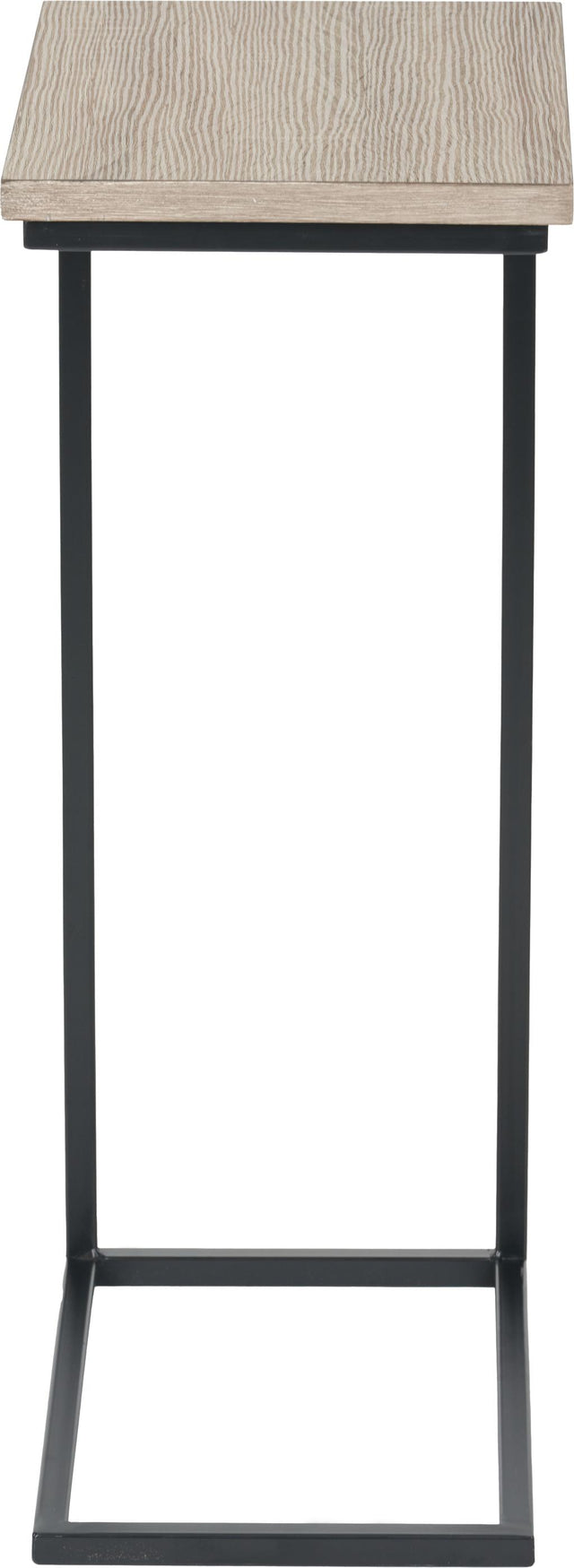 Soho Natural Wood Veneer and Black Metal Supper Side Table