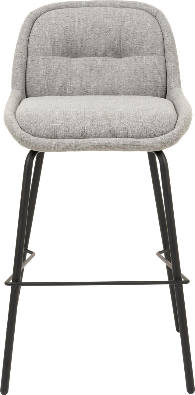 Alba Grey Linen Mix and Black Metal Bar Stool