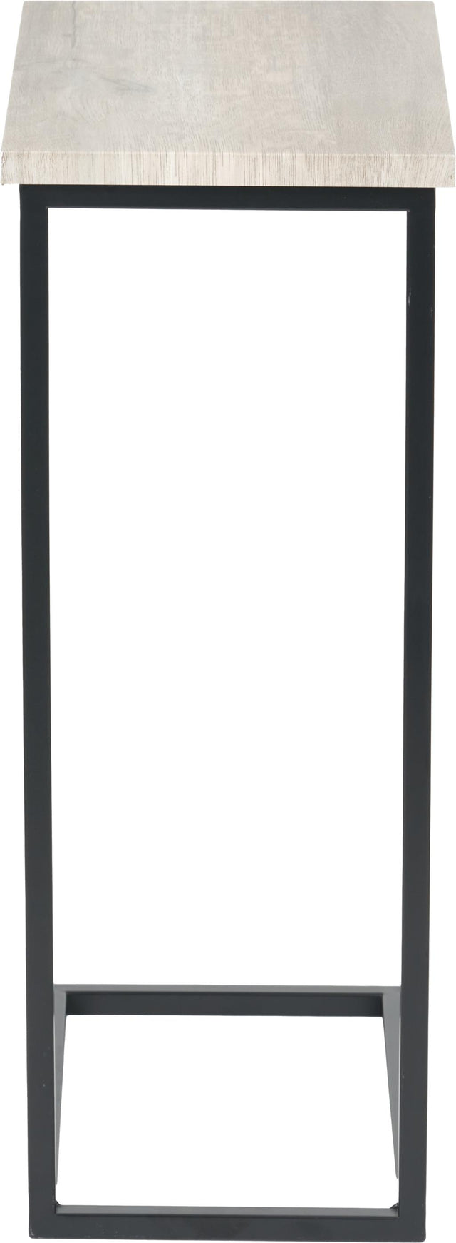 Soho Grey Oak Wood Veneer and Black Metal Supper Side Table