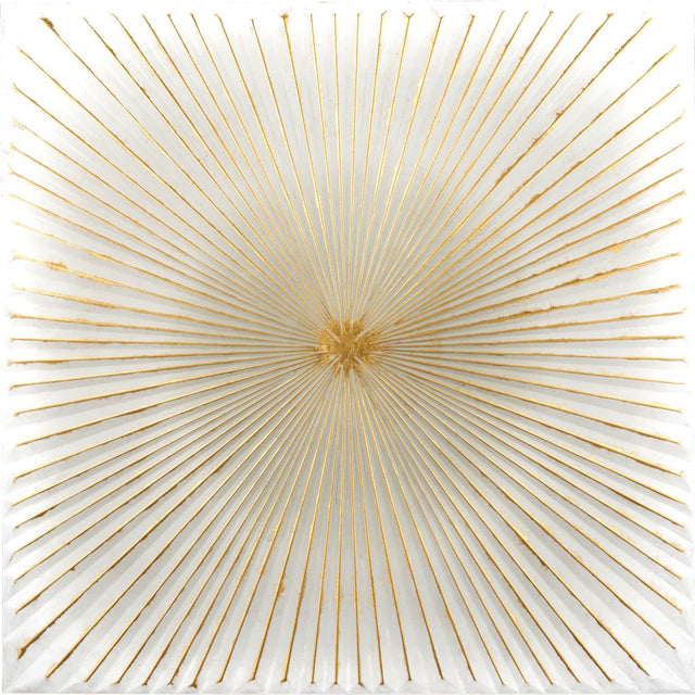 White and Gold Metal Sunburst Wall Art