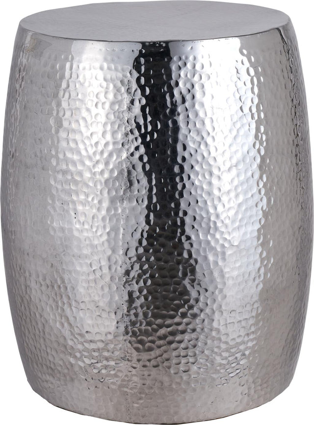 Sangli Polished Silver Hammered Metal Stool
