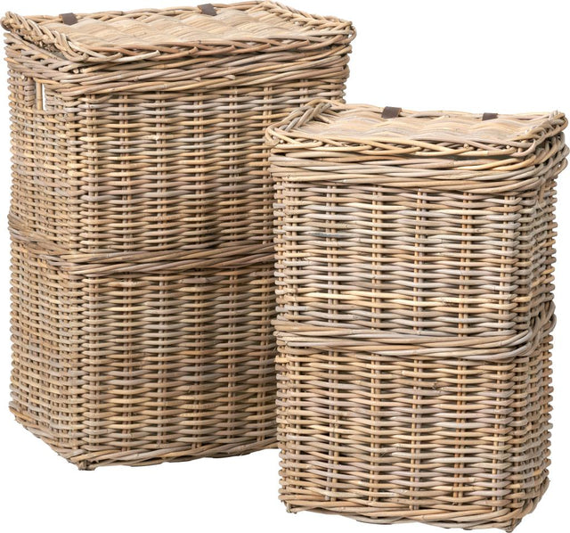 S/2 Grey Kubu Rectangular Linen Baskets