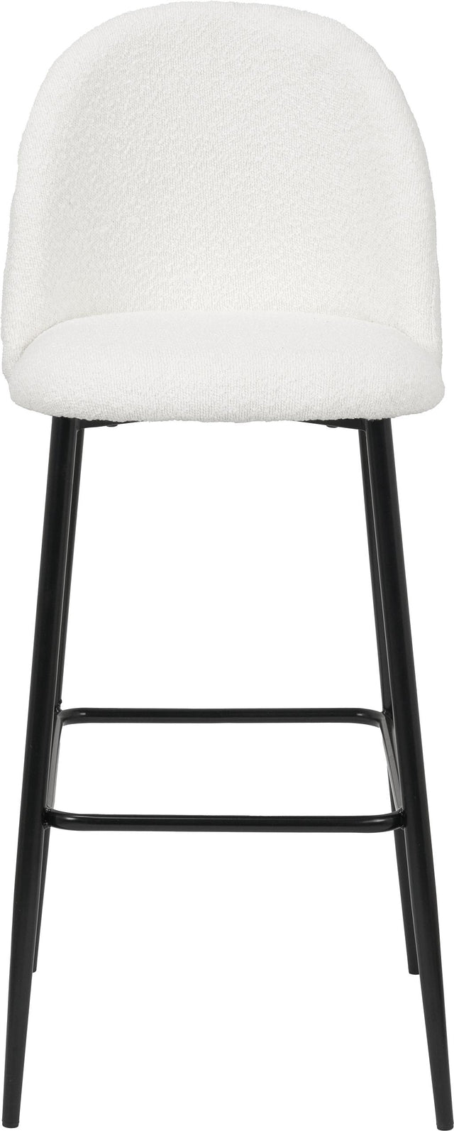 Turi BouclĆ© Fabric and Black Metal Bar Stool