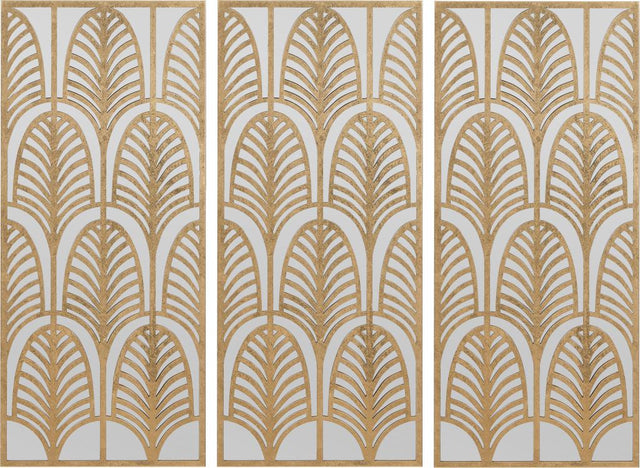 Gold Metal Rectangular Mirrored Wall Art