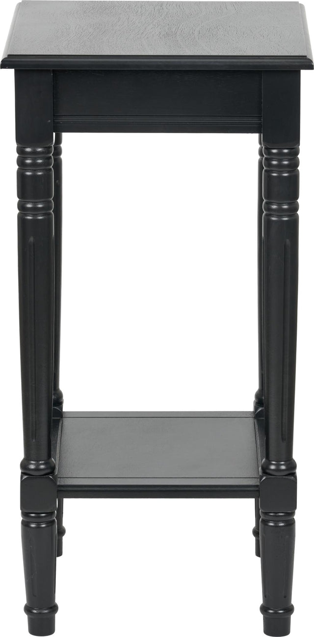 Heritage Black Pine Wood Accent Table