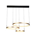 Grace 3 Ring Pendant - Black & Gold Metal