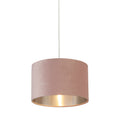 Drum Shade - Pink Velvet with Silver Inner Dia.28cm