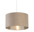 Drum Shade - Taupe Velvet with Silver Inner Dia.38cm