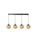 Punch 4Lt Bar Pendant- Black Metal & Champagne Punched Glass