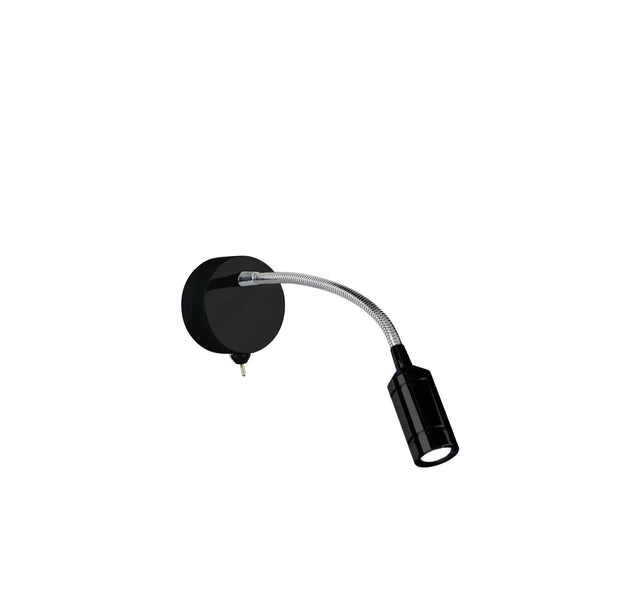 Flexy Wall Light - Chrome & Matt Black Metal