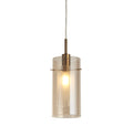 Duo III Pendant - Bronze Metal & Champagne Glass