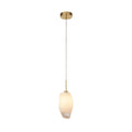 Rocky 1Lt Pendant, Satin Brass Metal  & Glass