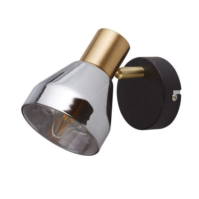 Westminster Spotlight  - Black, Satin Brass Metal & Smoked