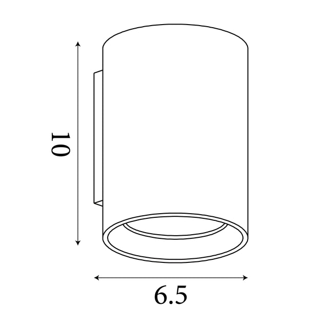Cyls Cylinder Down Wall Light, GU10, Latte