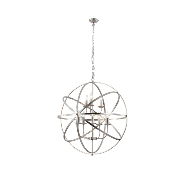 Orbit 8Lt Pendant, Satin Silver Metal