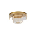 Deco LED Flush, Gold Metal and Clear Acrylic