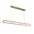 Mod LED Pendant, Satin Brass Metal, Opal Acrylic & Clear Gla