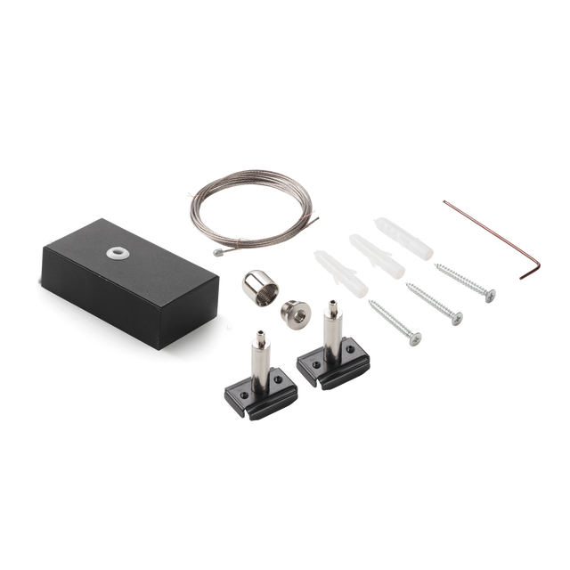 EGO KIT SINGLE STEEL CABLE 2 MT + CEILING CUP BK