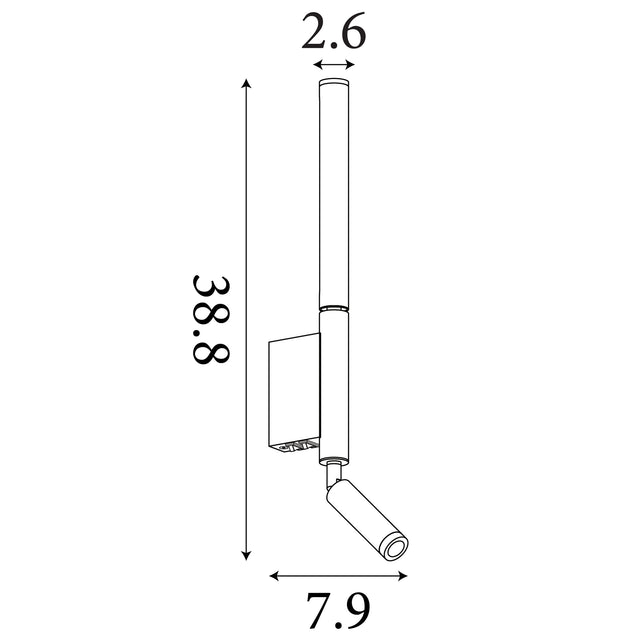 Architect LED Wall Light with Reading Arm, Latte Metal