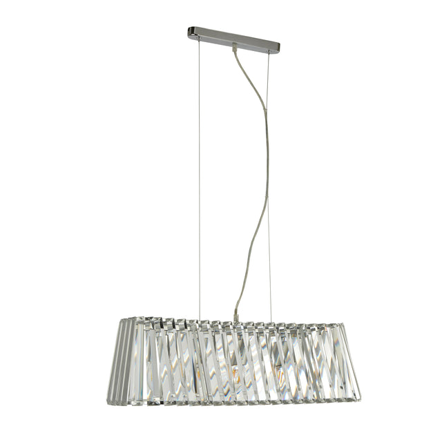 Tiara 4Lt Pendant - Chrome & Crystal