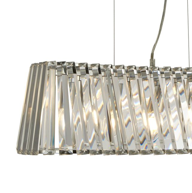 Tiara 4Lt Pendant - Chrome & Crystal