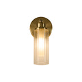 Imperial 1Lt Wall Light, Satin Brass Metal & Clear Ribbed Gl