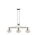 Margarita 3Lt Bar Pendant - Brass Metal & Clear Glass