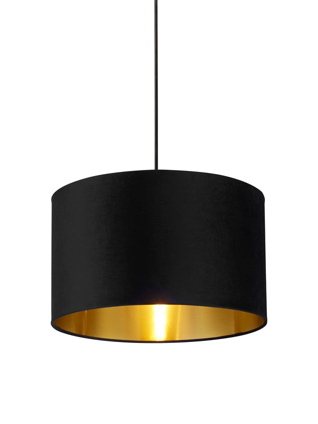 Drum Shade - Black Velvet with Gold Inner Dia.40cm