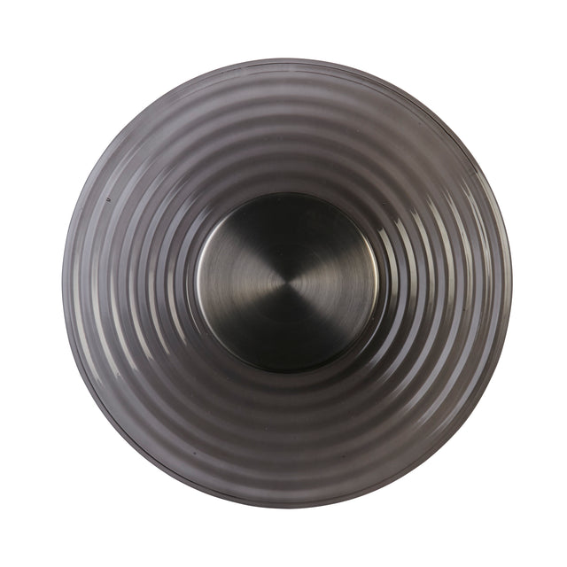Cleo LED Wall Light, Satin Nickel Metal and Grey Glass