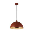 Mars 1LT Pendant, Burnt Orange Metal & Cream Inner 25cm
