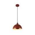 Mars 1LT Pendant, Burnt Orange Metal & Cream Inner 40cm